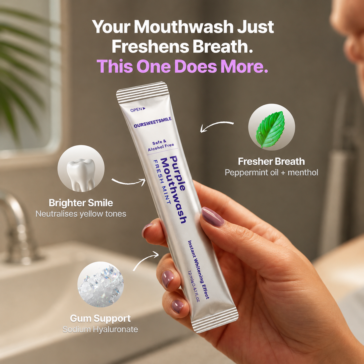 OurSweetSmile™ Purple Mouthwash - Sachets 20 Pack